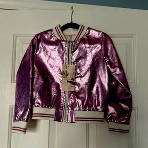 Girls Metallic Pink Cat Jacket, size 6, NWT